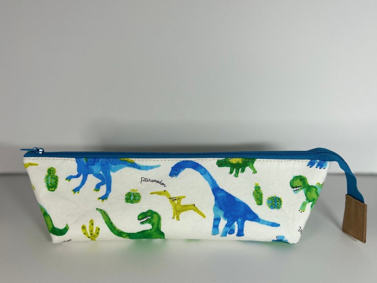 Dino Watercolors Triangle Zip Bag