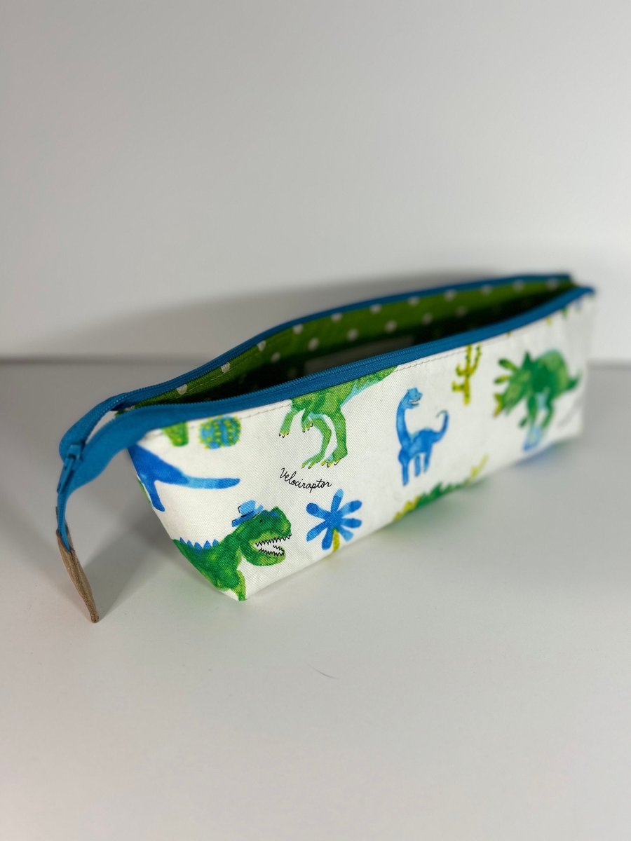 Dino Watercolors Triangle Zip Bag