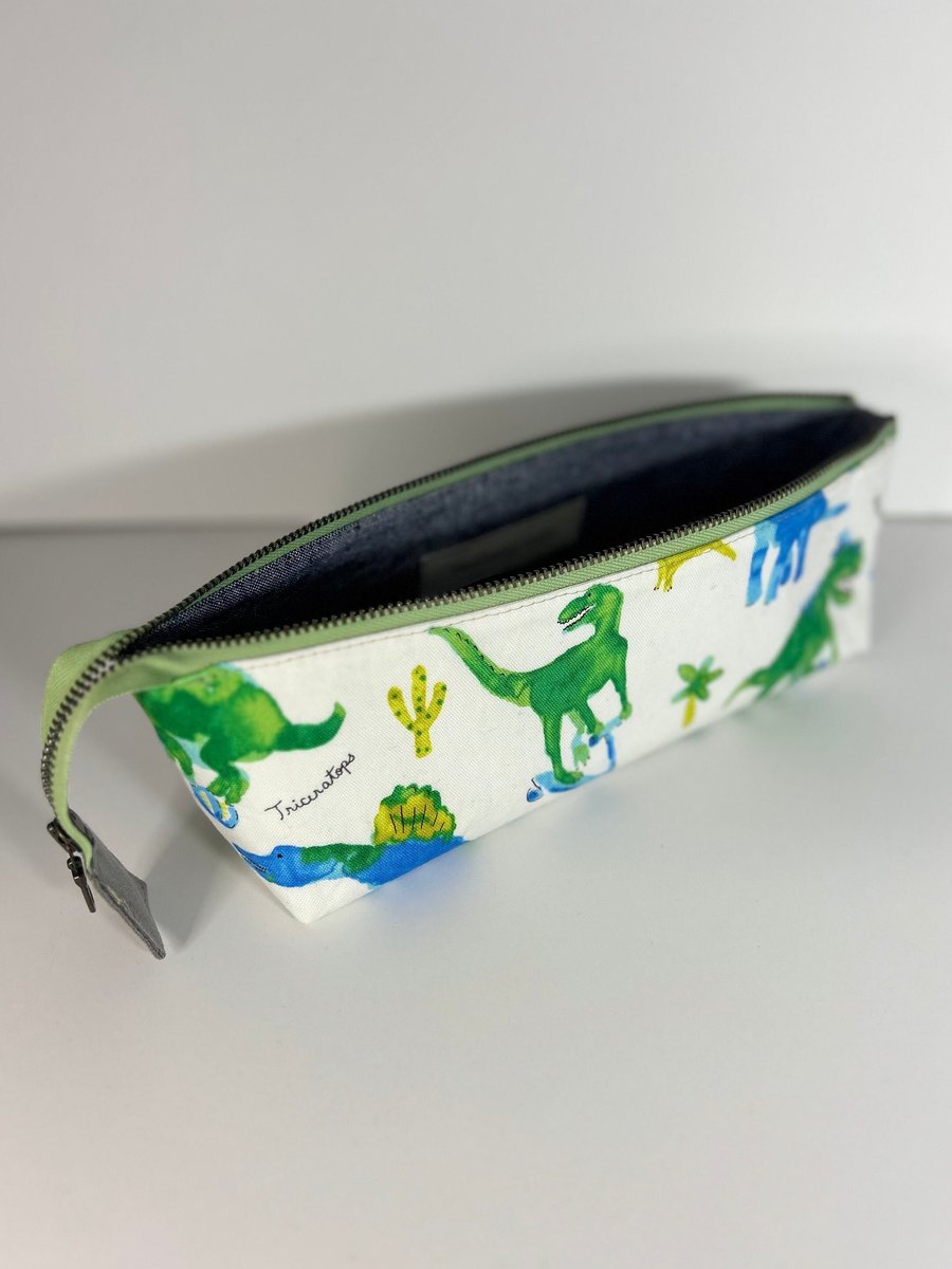 Dino Watercolors Triangle Zip Bag